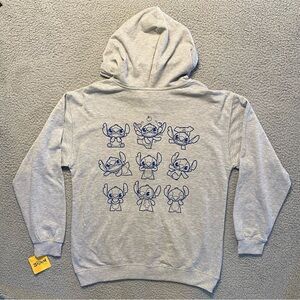 Disney/Mad Engine Gray Stitch Graphic Full Zip Up Hoodie Men’s Size XL NWT